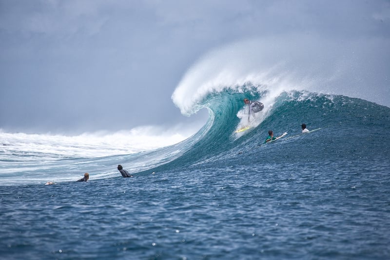 Surfing at the beach