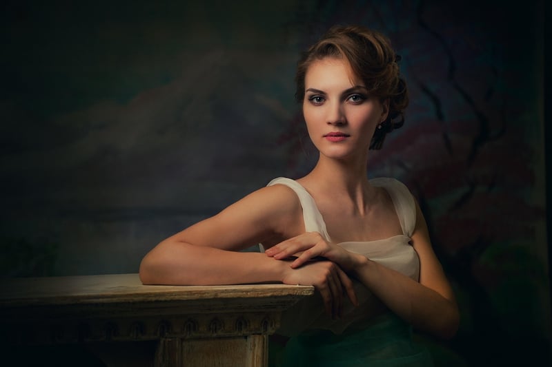 Woman in elegant black dress